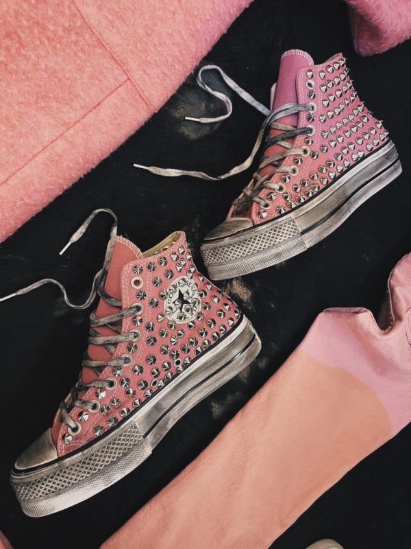 Converse High Platform Flamingo Pink (Full Borchie)