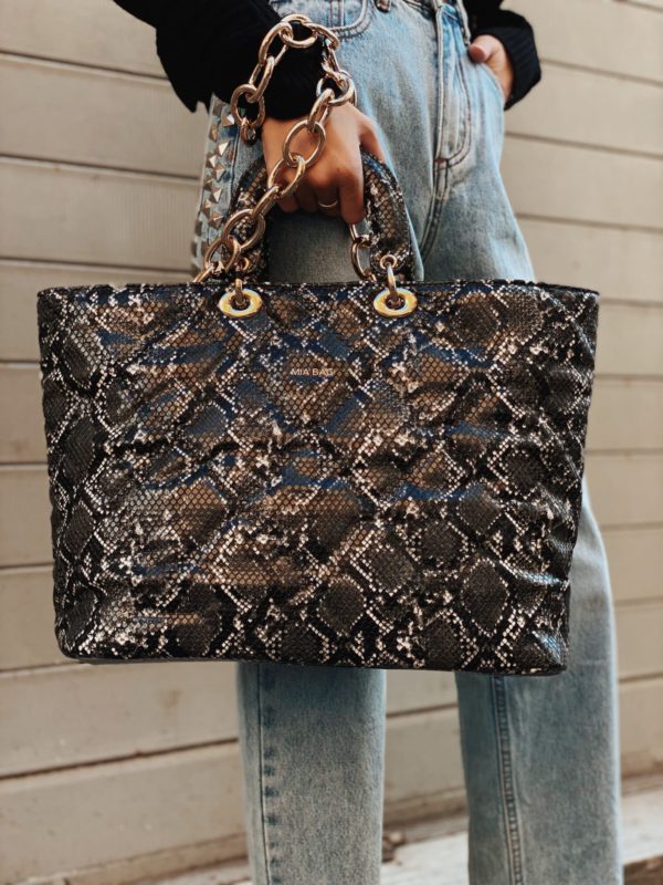 Mia Bag Shopping Bubble Black / White