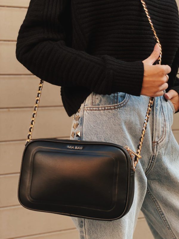 Mia Bag Tracollina Leather Black