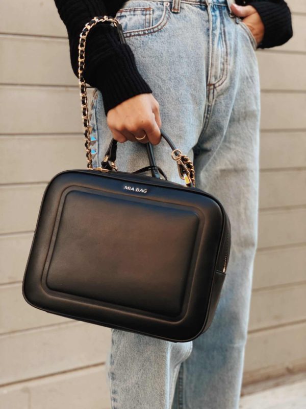 Mia Bag Bauletto Leather Black