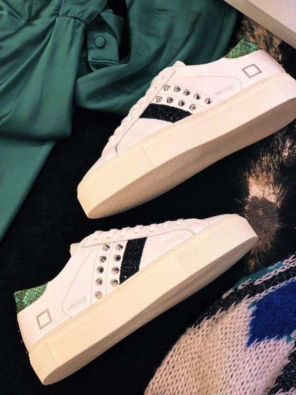 D.A.T.E. Vertigo White Py Green Glitter