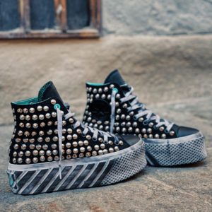 Converse High Platform X2  Hibrid Black (Full Borchie)