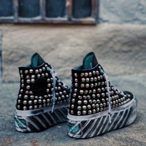 Converse High Platform X2  Hibrid Black (Full Borchie)