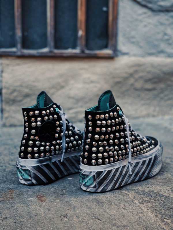 Converse High Platform X2  Hibrid Black (Full Borchie)