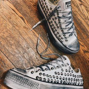 Converse Platform Low Leather Full Borchie White