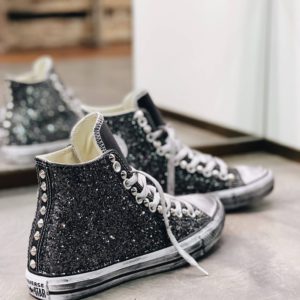 Converse Classic Leather Black Glitter