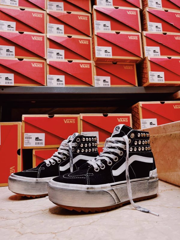 Vans Sk8-Hi Platform Stacked Black Borchie