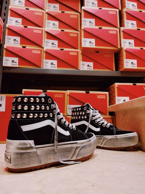 Vans Sk8-Hi Platform Stacked Black Borchie