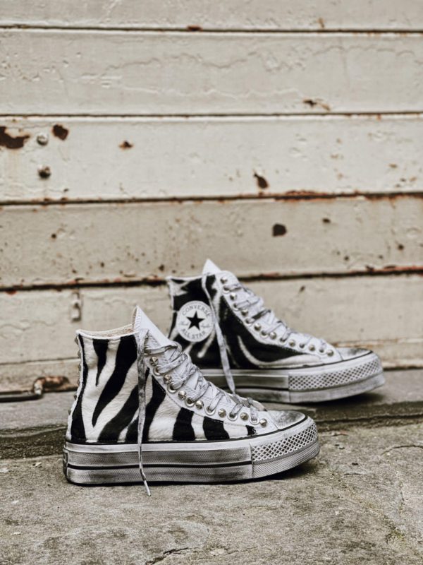 Converse Ltd High Platform White Zebra