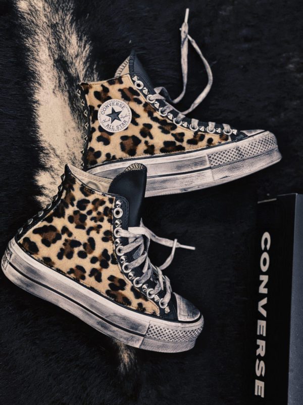 Converse High Platform Leather Black Macu