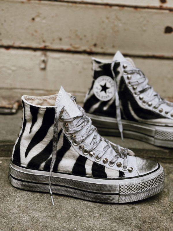 Converse Ltd High Platform White Zebra