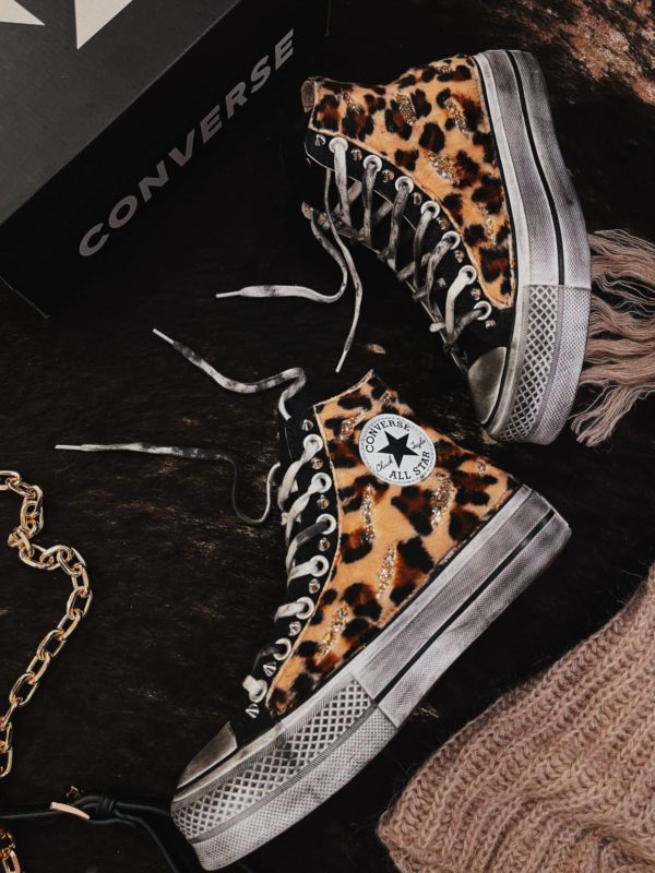 Converse High Platform Black Macu Ripped (Gold)