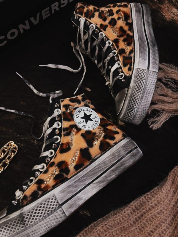 Converse High Platform Black Macu Ripped (Gold)