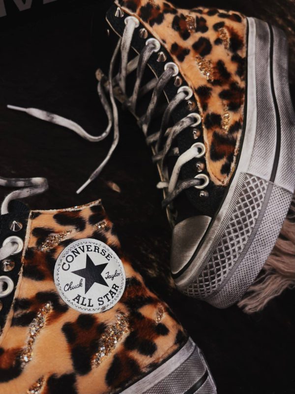Converse High Platform Black Macu Ripped (Gold)