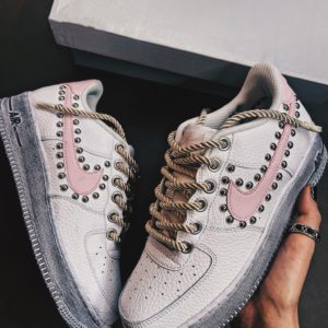 NIKE AIR FORCE low white rosy