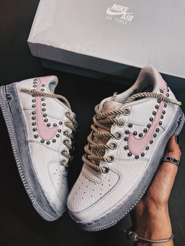NIKE AIR FORCE low white rosy