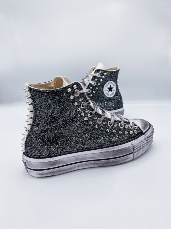 Converse High Platform White Full Glitter