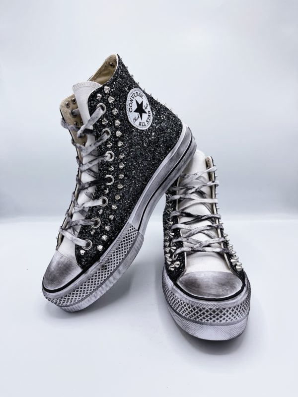 Converse High Platform White Full Glitter