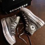Converse Classic High Mono White Glitter Borchie