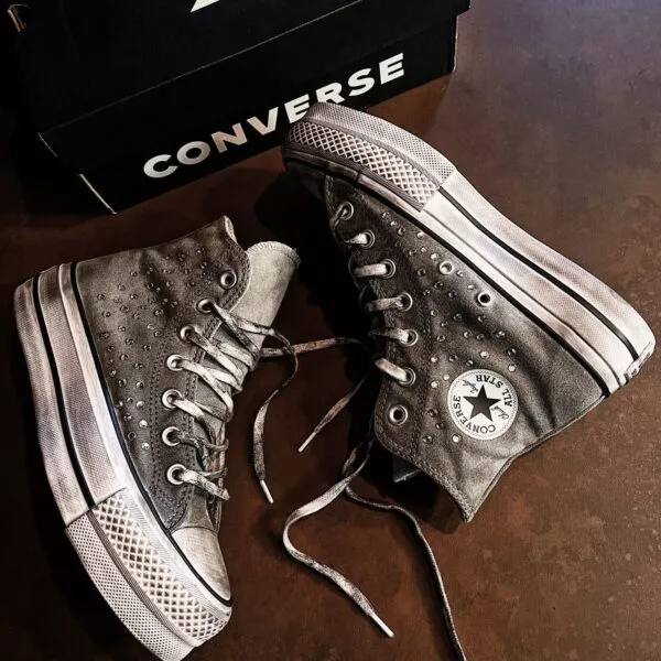 Converse High Platform Ltd Grey Rhinestones