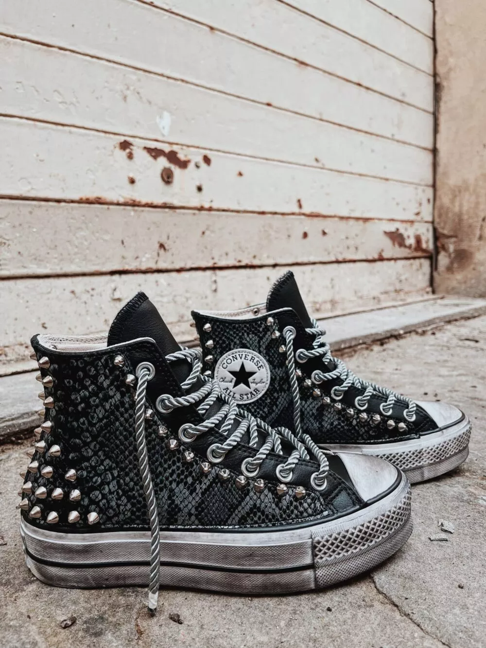 CONVERSE HIGH Platform Leather Black Sidney