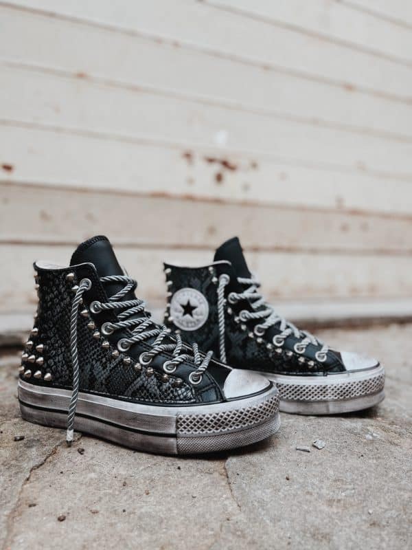 Converse High Platform Leather Black Sidney