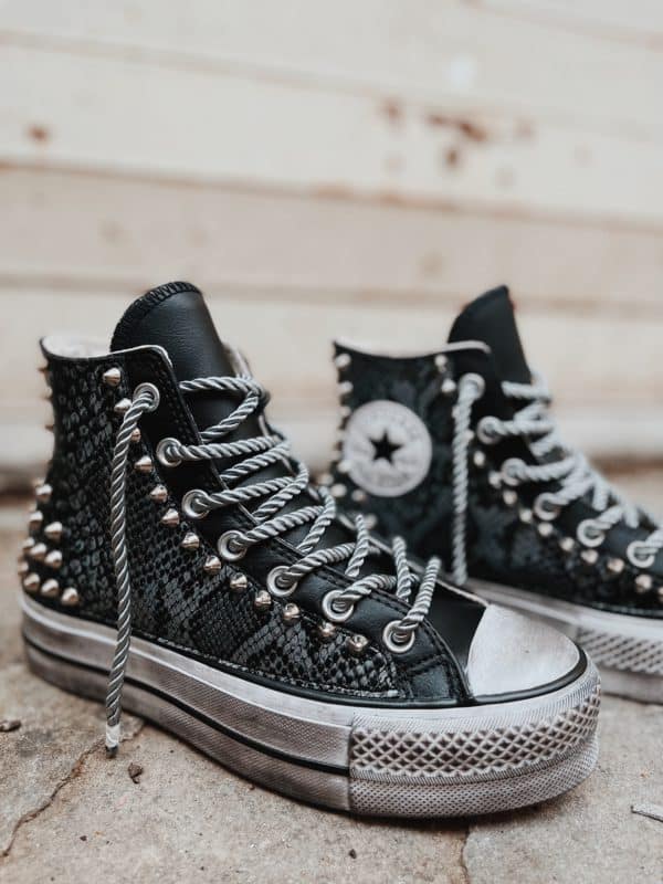 Converse High Platform Leather Black Sidney