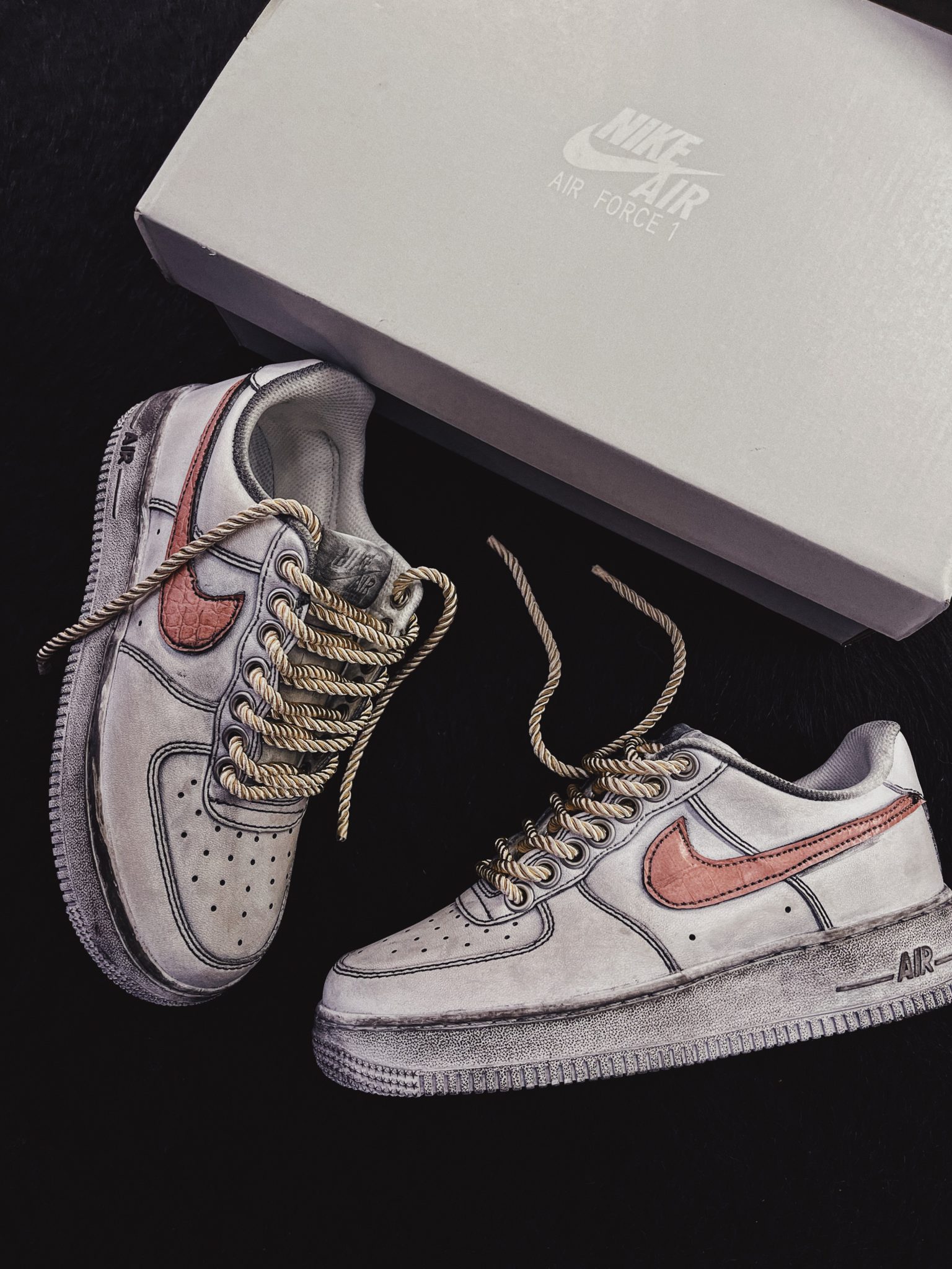 NIKE AIR FORCE Low White Rope Laces. Sneakers custom. Personalizza il tuo  outfit con Blazelab