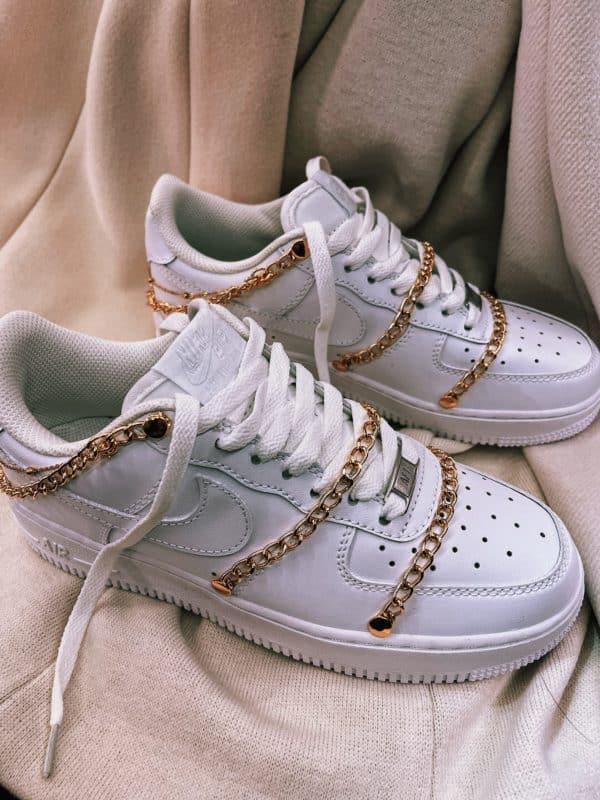 NIKE AIR FORCE Low White GOLDEN CHAINS
