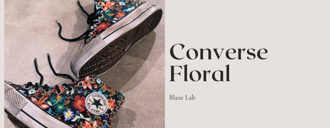 Converse personalizzate modello floreale