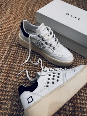 D.A.T.E. STEP Calf White Black Borchie - immagine 2