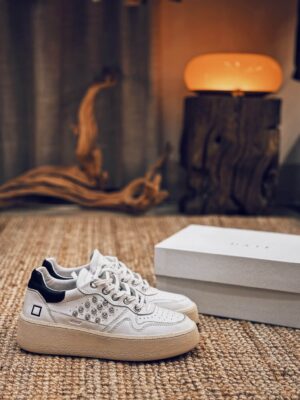 D.A.T.E. STEP Calf White Black Borchie - immagine 3