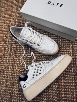 D.A.T.E. STEP Calf White Black Borchie