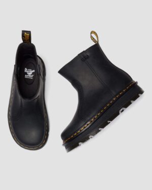 DR MARTENS ANISTONE RIGGER ZEBZAG Stivali in pelle senza lacci Nero Wyoming - immagine 4