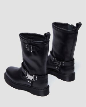 DR MARTENS ANISTONE Stivali alti biker in pelle NERO WANAMA - immagine 4