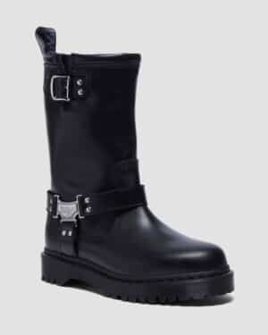 DR MARTENS ANISTONE Stivali alti biker in pelle NERO WANAMA - immagine 2