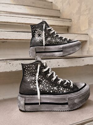 CONVERSE DOUBLE STACK HIGH Grey Rhinestones - immagine 3