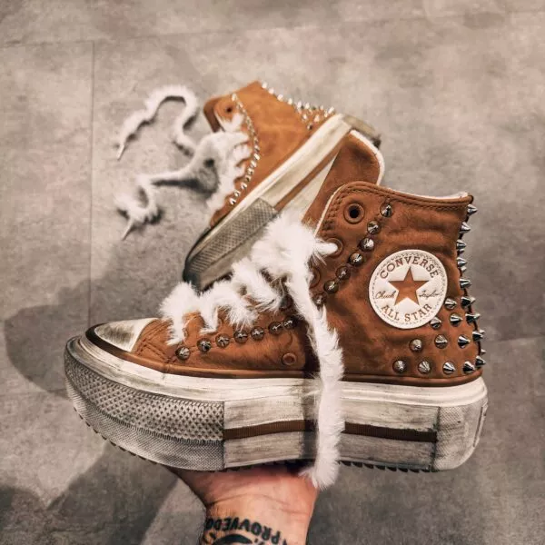 CONVERSE DOUBLE STACK HIGH Incensed Brown / Egret Borchie